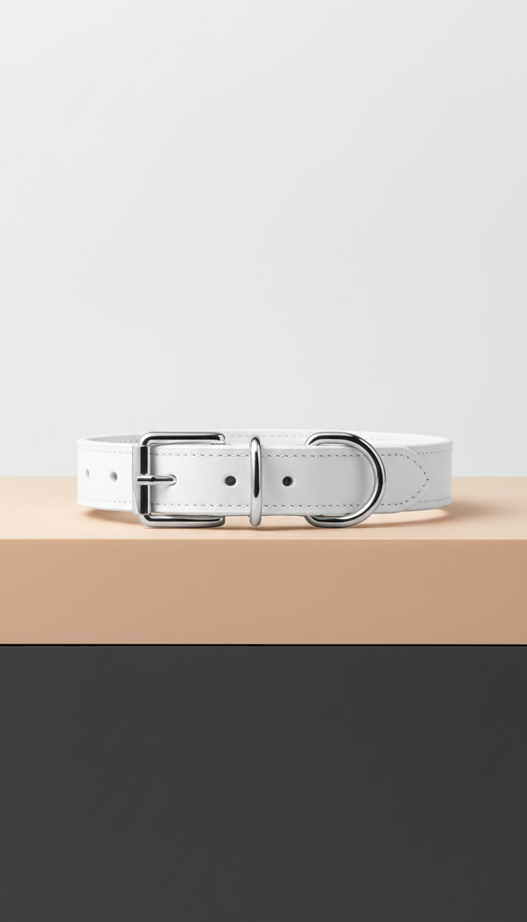 Collier cuir grainé doré